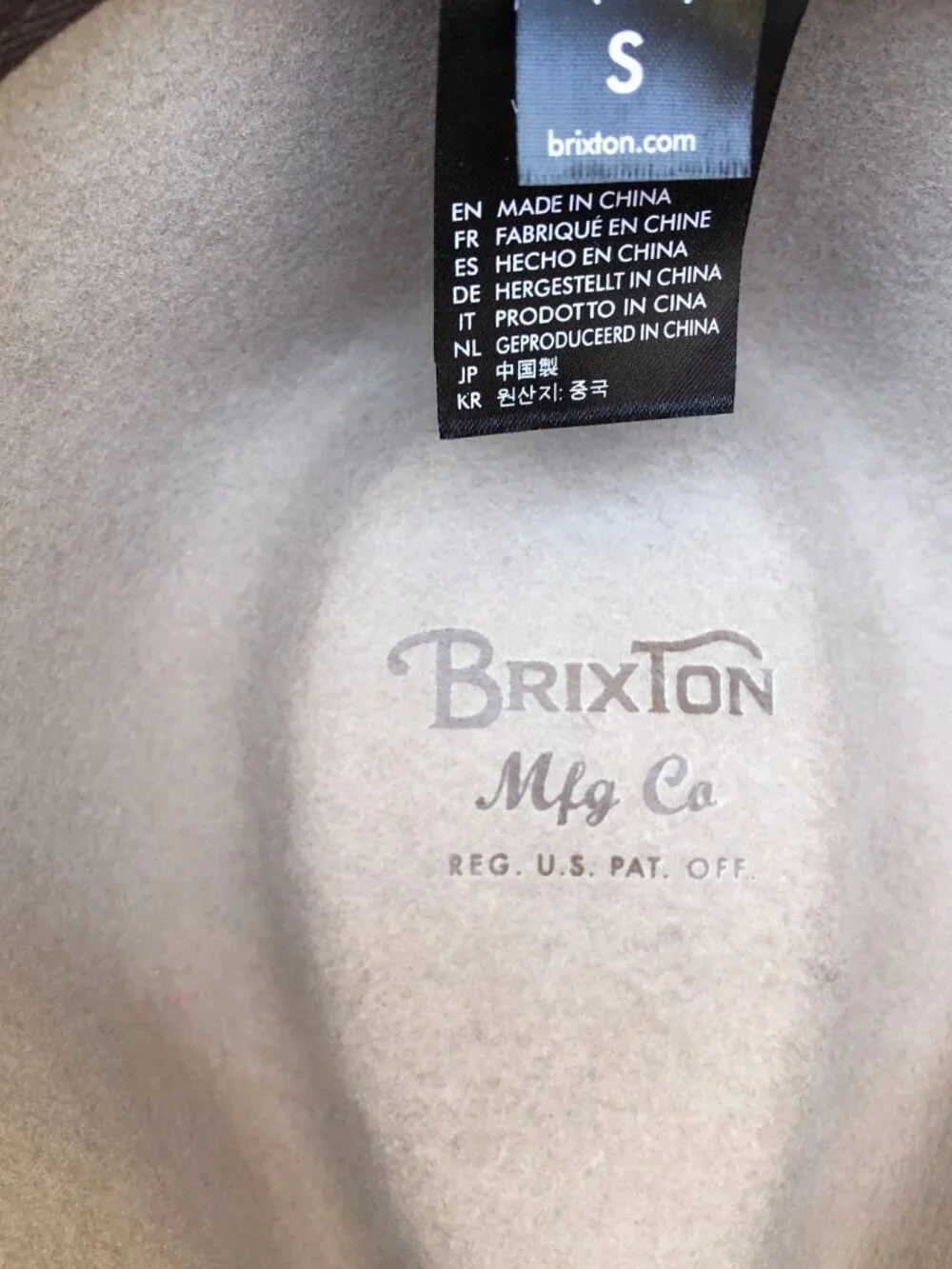 BRIXTON MFG CO 100% Wool Fedora Hat Womens 7 SMALL Beige Felt Cap Wide Brim